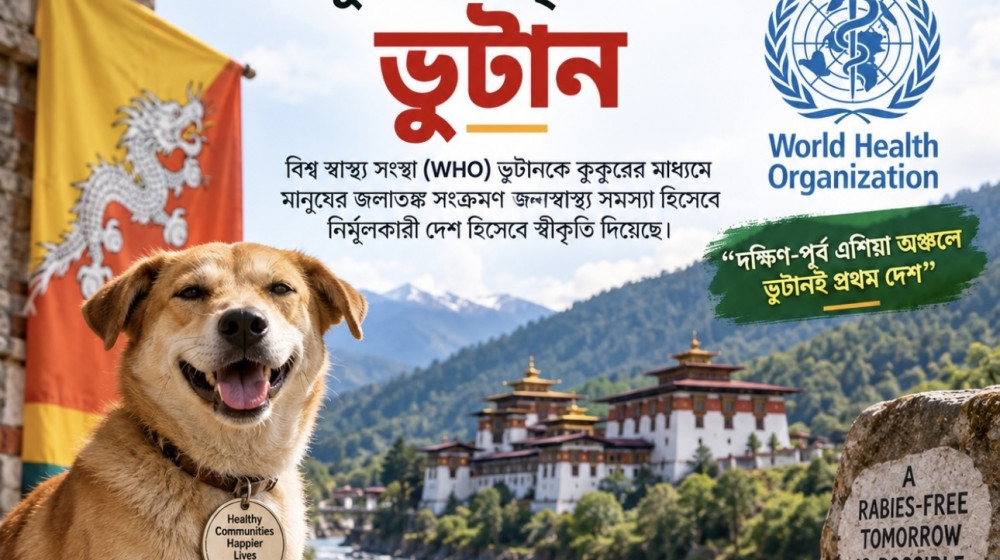 কুকুরের মাধ্যমে জলাতঙ্ক নির্মূলের স্বীকৃতি পেল ভুটান