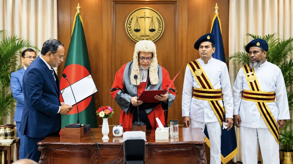 শপথ নিলেন পিএসসির নতুন চেয়ারম্যান অধ্যাপক নাজমুজ্জামান ভূঁইয়া