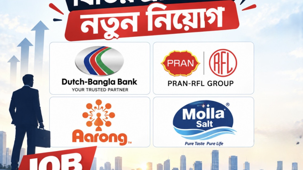 ডাচ্-বাংলা ব্যাংক, প্রাণ-আরএফএল, আড়ং ও মোল্লা সল্টে নতুন নিয়োগ
