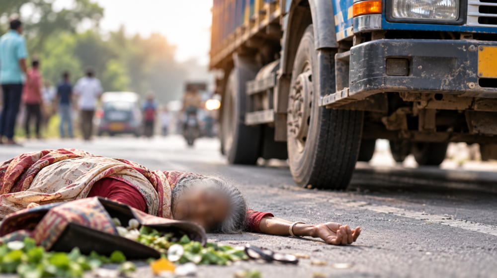 নির্মাণাধীন সড়কে ট্রাকের ধাক্কায় কোম্পানীগঞ্জে বৃদ্ধা নিহত
