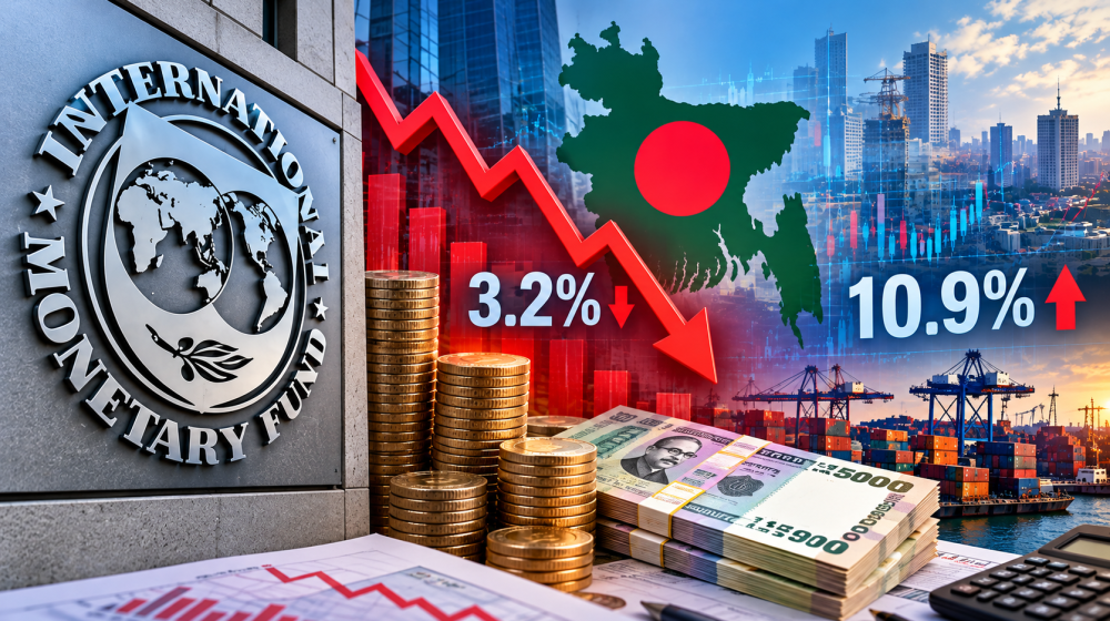 বাংলাদেশের অর্থনীতিতে উদ্বেগের নতুন সংকেত, প্রবৃদ্ধি ৩.২ শতাংশে নামার পূর্বাভাস আইএমএফের