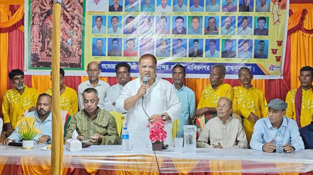 নাসিরনগরে  দুর্গাপূজার মণ্ডপ পরিদর্শন, সম্প্রীতি বজায় রাখার আহ্বান এমপি এম এ হান্নানের।